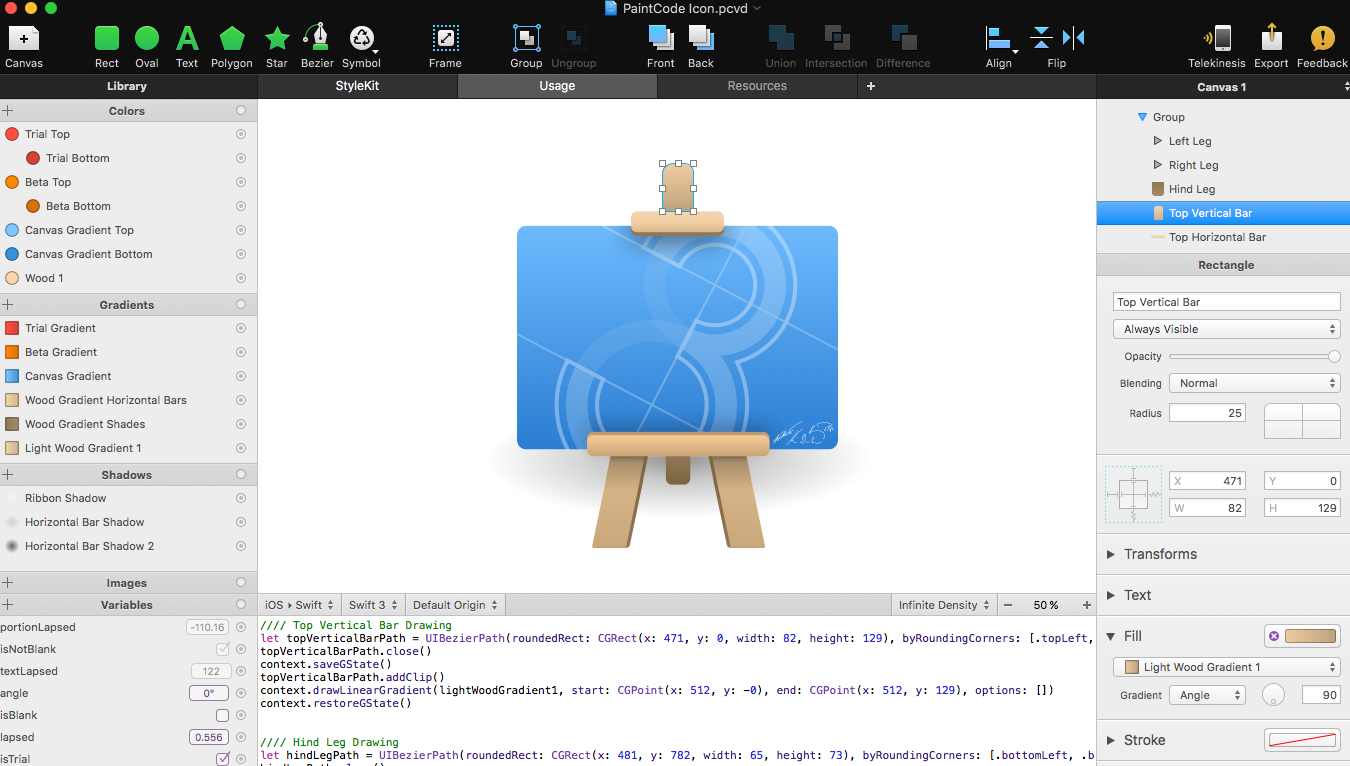 PaintCode - 生成矢量图形代码工具 支持多种编程语言